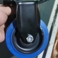 125x32mm que TPR macio azul roda rodízios direcionais da roda TPR do trole da forquilha da eletroforese vendem por atacado