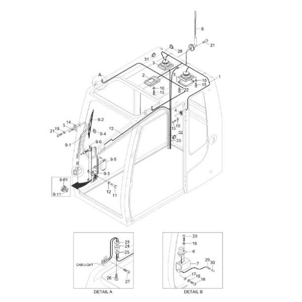 реле мотора счищателя запасных частей экскаватора 21N6-01272 21N6-01270 Hyundai