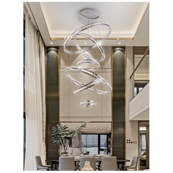 Luxury Crystal Living Room Chandelier Creative Ring Design Lobby Lamp(WH-NC-41)