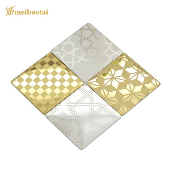 1.00mm Thickness Golden Color Coated Etched Stainless Steel Sheet for Exterior Wall Cladding