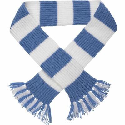 50cm Winter Wool Free Striped Scarf Knitting Pattern With Embroidery Logo