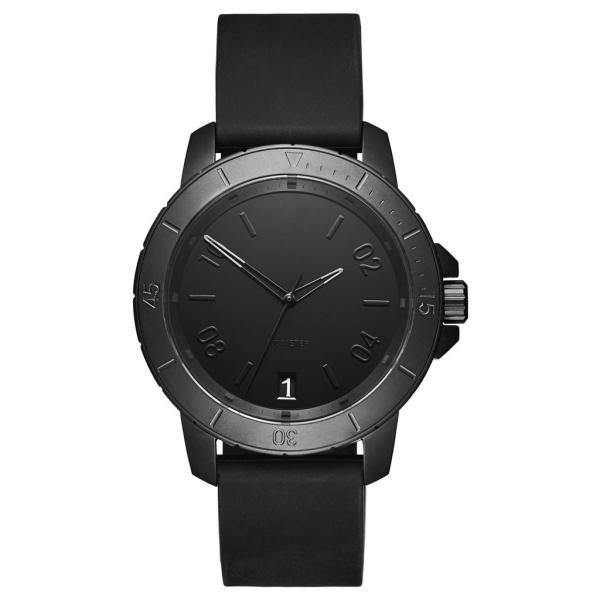 Modern Black Minimalist Waterproof Watch Mineral Crystal With Stainless Steel Case