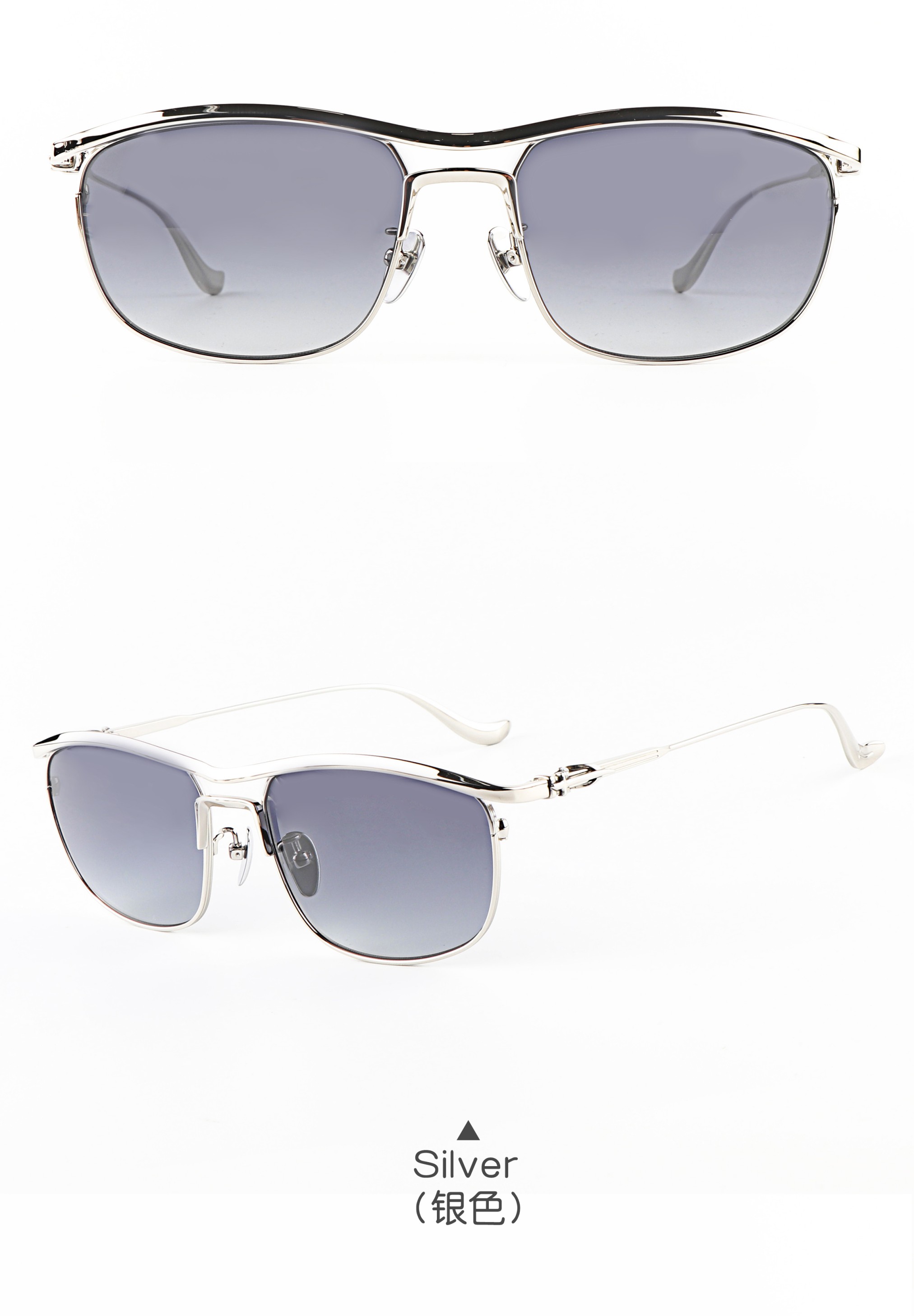 Korean Elegant Street Unisex Titan Slim Pilot Sun Glasses Original Men Women Casual Reading Wholesale Sunglasses China Side logo