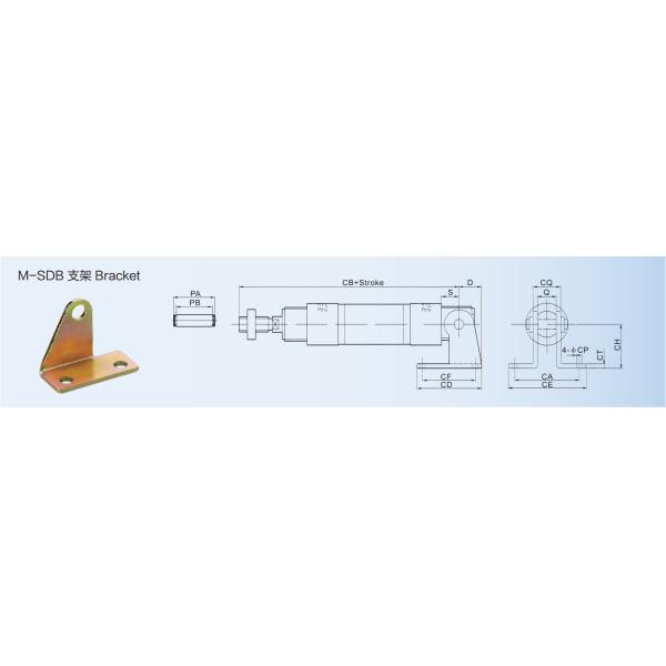 Fixed Type Mini Air Cylinder Accessories Foot Mounting M - SDB Angle Rear Trunnion