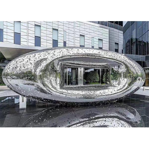 Abstract Metal Outdoor Garden Sculptures Art Mirrored SS 316L For Entrance
