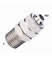 Pneumatic Tube Fittings Brass One Touch Push-on Tube Fittings Nickle Plated
