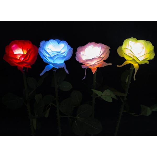 LED Silicone Rose Lights Lawn Simulation Flower Lamp Garden Courtyard Beautiful Display Bright Landscape Decorative