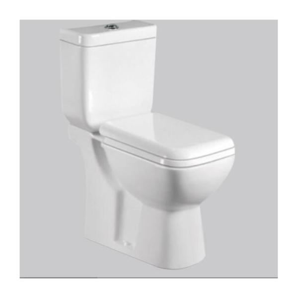 Slowly Toilet Seat Cover and Dual-Flush Water Closet for Modern White Color Bathroom