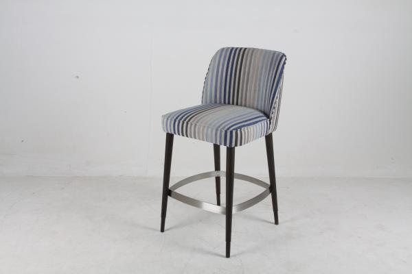 Colorful Upholstered High Back barstool chair with Metal Stainless Steel Solid Wood