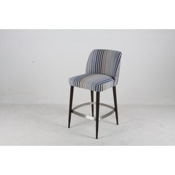 Colorful Upholstered High Back barstool chair with Metal Stainless Steel Solid Wood