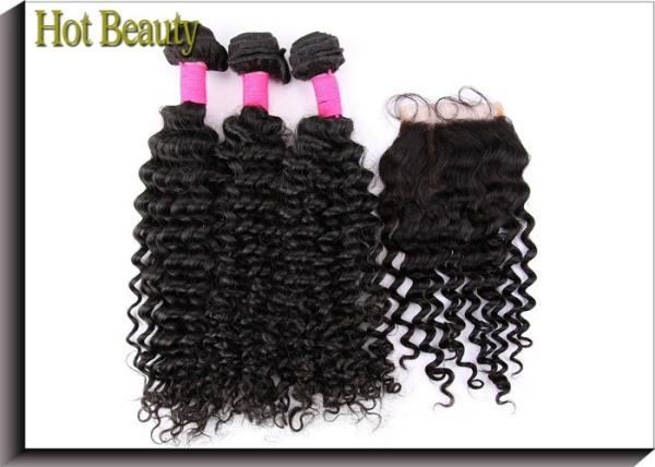 Black Brazilian Remy Deep Wave Human Hair Extensions 5A 12''- 32''