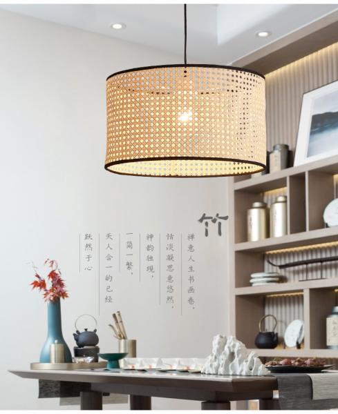 Rattan chandelier restaurant modern minimalist creative living room bedroom balcony Japanese-style lamps(WH-WP-91)