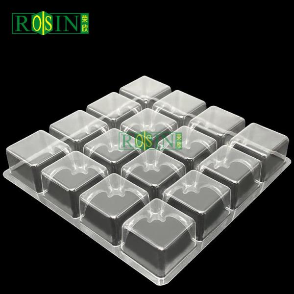 Transparent 16 Cavity Chocolate Tray Packing Plastic Thermoformed PET Customized