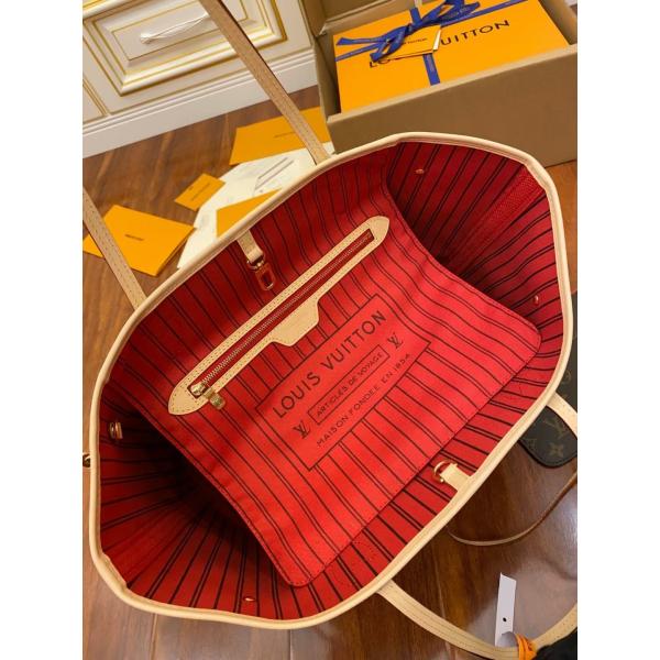 Кожа -степени Neverfull Mm холста вензеля пинка сумки вензеля Louis Vuitton дизайнерская итальянская