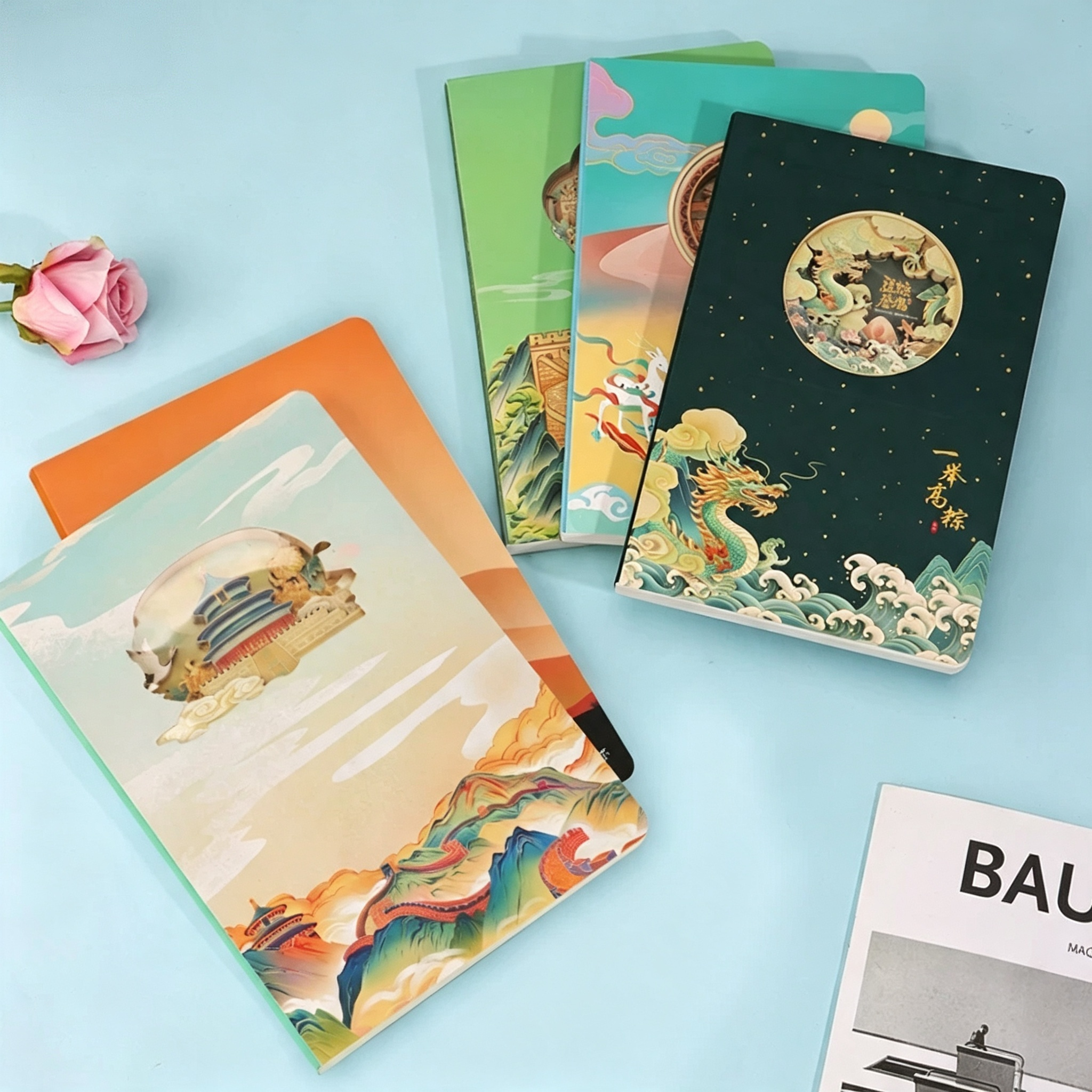Hardcover 3D Laser Cut Paper Carving Notebooks For Cultural Souvenirs