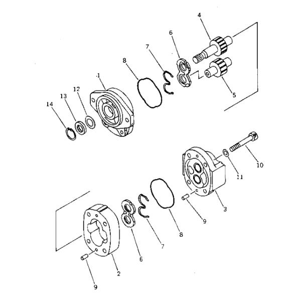 705-21-32051 насос бульдозера Д85А-21 Д85П-21 Д85Э-21 Д85К-21-А/насосы с зубчатой передачей литого железа гидравлические серебрят цвет