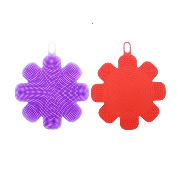Fancy reusable high quality silicone cleaning pad plum blossom brush soft cleaning tool kitchen tool customized silicone brush
