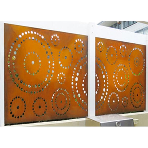 Patrón de círculo de acero inoxidable, adornos de jardín, panel de pantalla de privacidad, acero corten