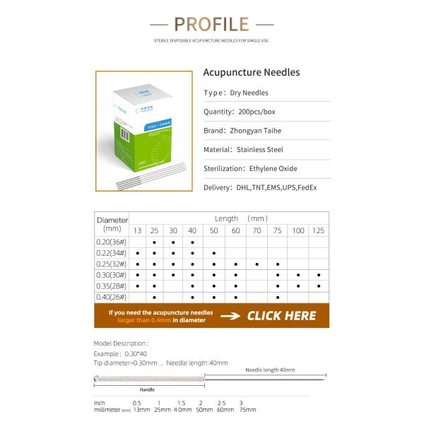 0.18mm Zhongyan Taihe Acupuncture Needle Dialysis Packaging