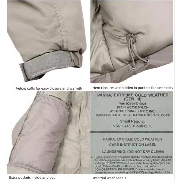 Custom Winter Military Jacket P Cotton Wind and Water Resistant Army Uniform Tactical