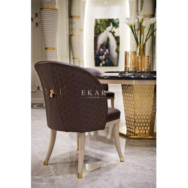 European Upholstered Wooden Leather Dining Chair W002D5