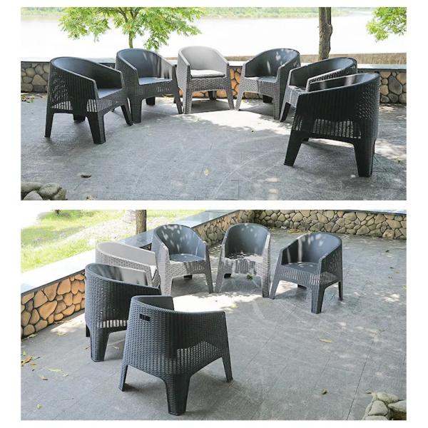 Outdoor Garden Chair Plastic Stackable Coffee Dining Arm Chair Villa Patio Armchair