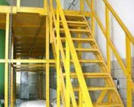 Modern Yellow Square Tube FRP Handrail For Industrial Safety Accessibility