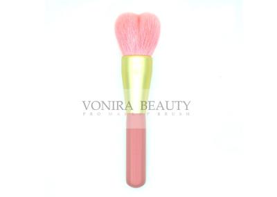 O pó cor-de-rosa bonito da forma do coração/cora escova da composição com cabelo da cabra da natureza