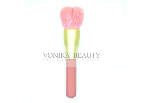 Cute Pink Heart Shape Powder / Blush Makeup Brush With Nature Goat Hair