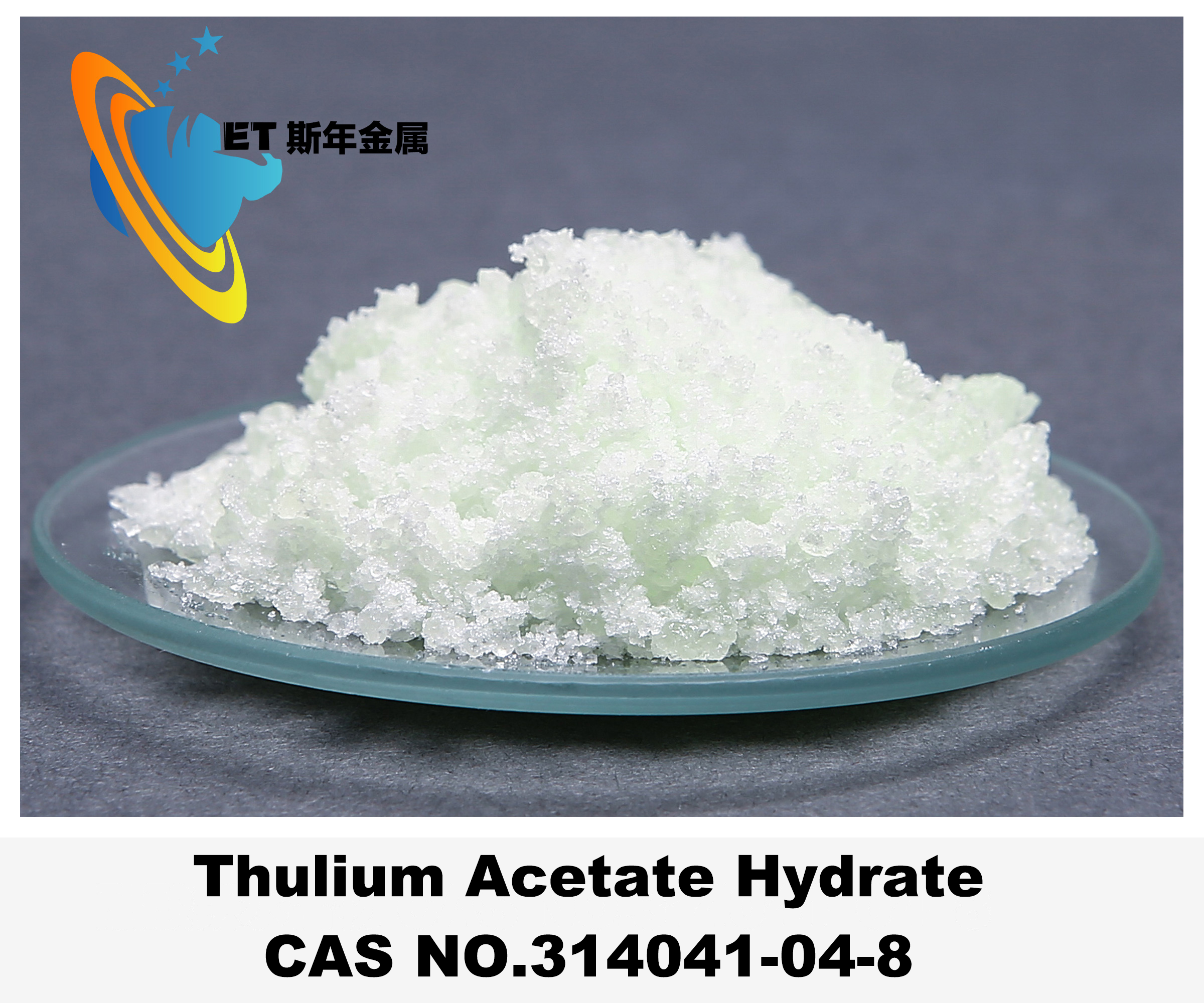 Chemical Additives Thulium Acetate Hydrate White Crystalline Solid CAS 314041-04-8