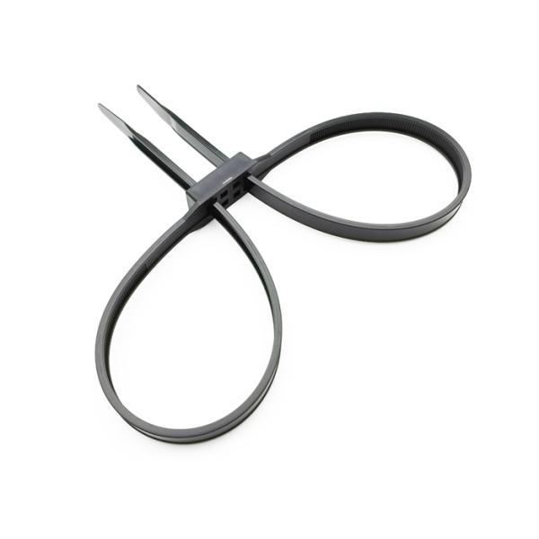 Self Locking Black Nylon Cable Ties 700mm Length For Security Handcuffs