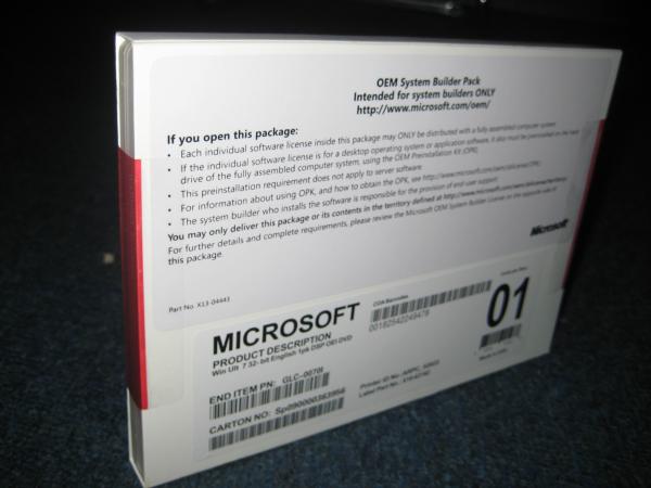 OEM final de Windows 7
