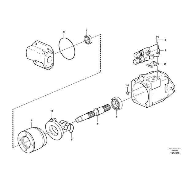 Bomba hidráulica do motor de fã 15020179 do descarregador A45G A40G