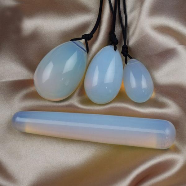 Natural Quartz Crystal Nephrite Jade Yoni Egg Set for Women Class I Vaginal Massage 4Pcs