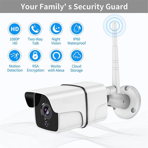 Smart Life Cloud Wireless Wi-Fi IP Outdoor Camera 2MP Intelligent 1080P IP66 Waterproof RJ45