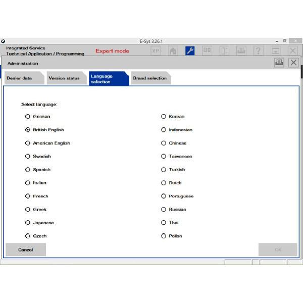 O software o mais novo ISTA/D de BMW ICOM (ISID 3.52.32) ISTA/P (3.57.2.002) com o multilíngue para o portátil de Lenovo
