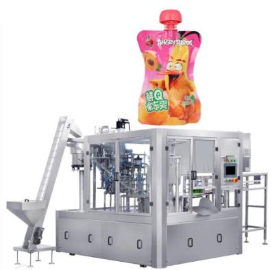 Enchimento de pé do malote do bico standup automático giratório & e máquina tampando do parafuso do parafuso-tampão para o detergen do champô do gel do doce