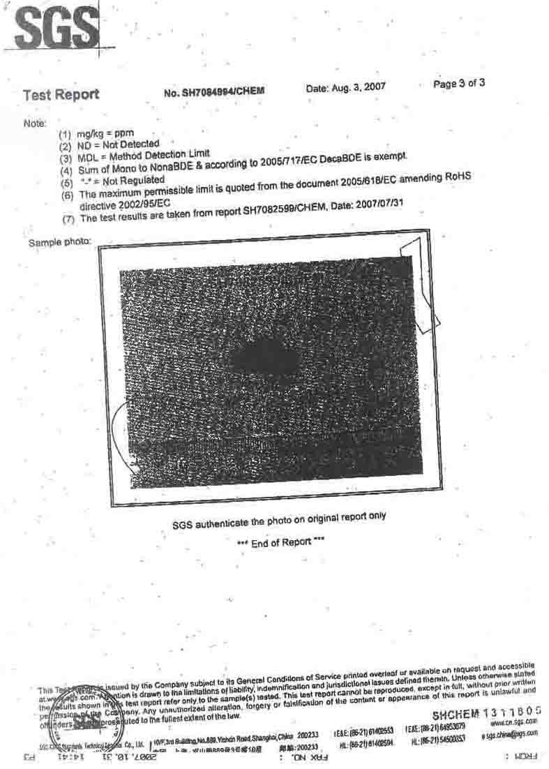 EVENSUN COMPANY LIMITED Certifications