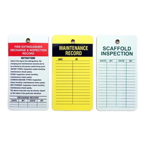 Plastic Inspection Tag PVC Waterproof Durable Die Cutting Safety Tag for Warning