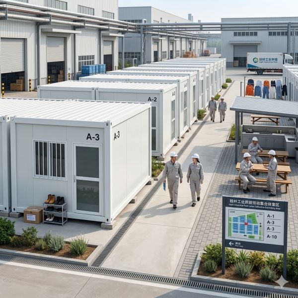 Detachable Flat Pack Modular House Multi Unit Industrial Park Staff Dormitory