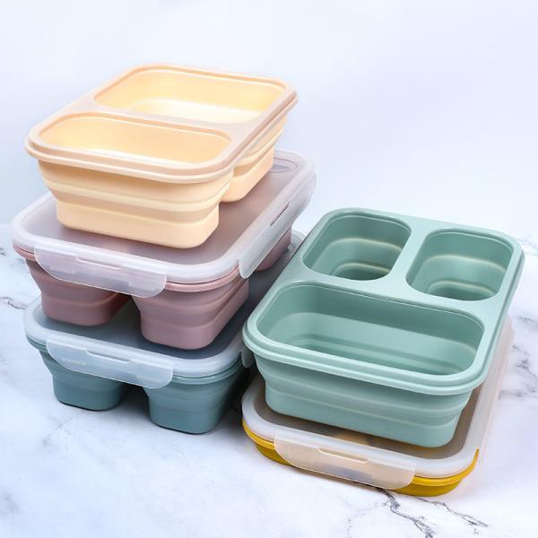 US 1000ml Thermal Lunch Box Microwave Safe 3-Compartment Customized Straight Style