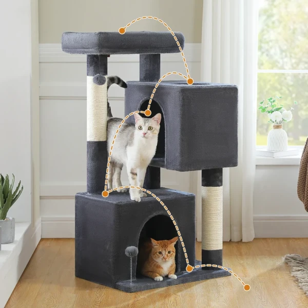 Modern Luxury Halloween Cat Tower Condo Eco-Friendly Wood Rattan Scratching Post Jumping Platforms Indoor Cat Furniture Carton