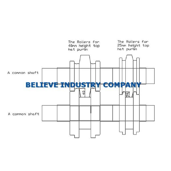 Light Steel Frame CNC Roll Forming Machine 2 in 1 Type For Top Hat Sections