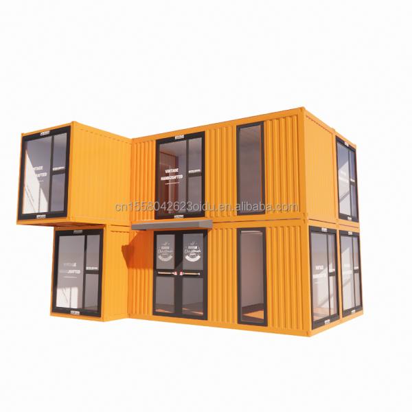 s Modern Double-Story Glass Walls Container House using 50/75/100mm Wave Sandwich Panel Detachable Collapsible Steel Van for Office