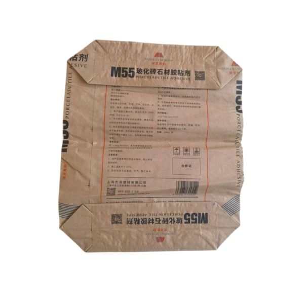 Multi Wall Paper Valve Bags for 25kg Porcelain Tile Adhesive