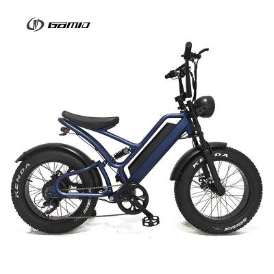 500w 48v Front Light Electric Bike Fat Tire Ebike Off Road Full Suspension Retro Fat Bike