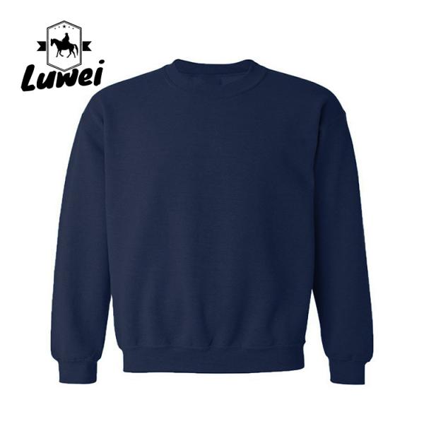 Organic Embroidery Oversize Oem Clothing 80% Cotton 20% Polyester Long Sleeve Solid Color Man Pullover Round Neck Blank Hoodie