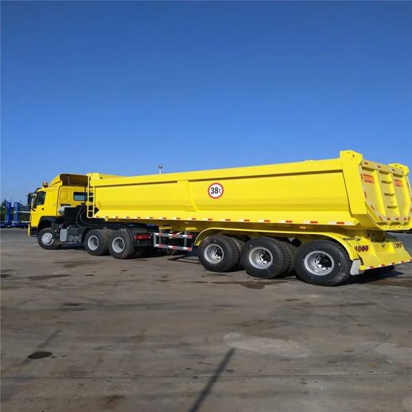 Flatbed Heavy Duty 13500X3000X1550 mm Tractor Hydraulic End Rear Tipper Dump Semi Trailer