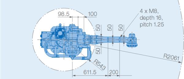 Industrial robot arm YASKAWA MPL80 II for pick and place 80kg Payload 2061mm Arm robots