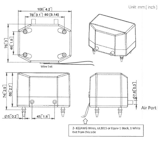 Низкое давление 30kpa AC24V AC12V пневматического насоса пневматической диафрагмы электромагнитное